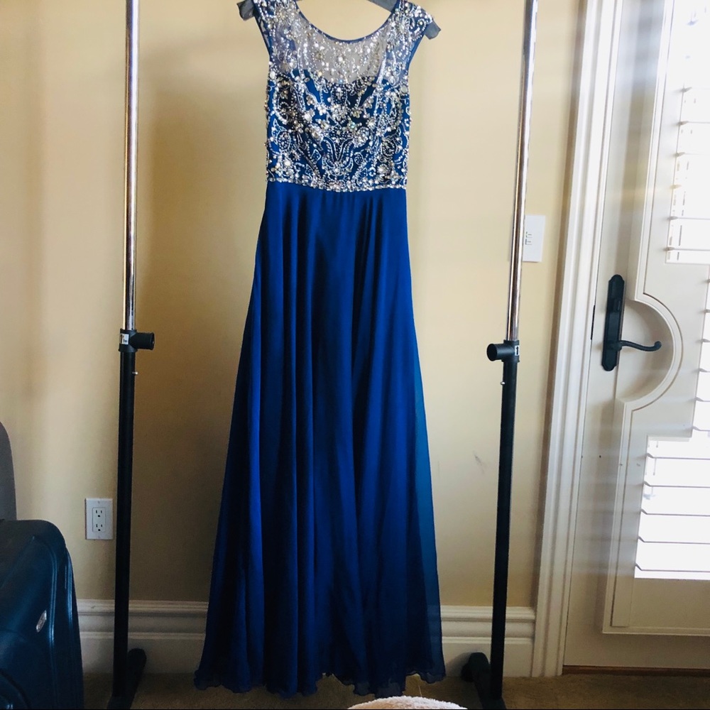 SHERRI HILL long blue dress